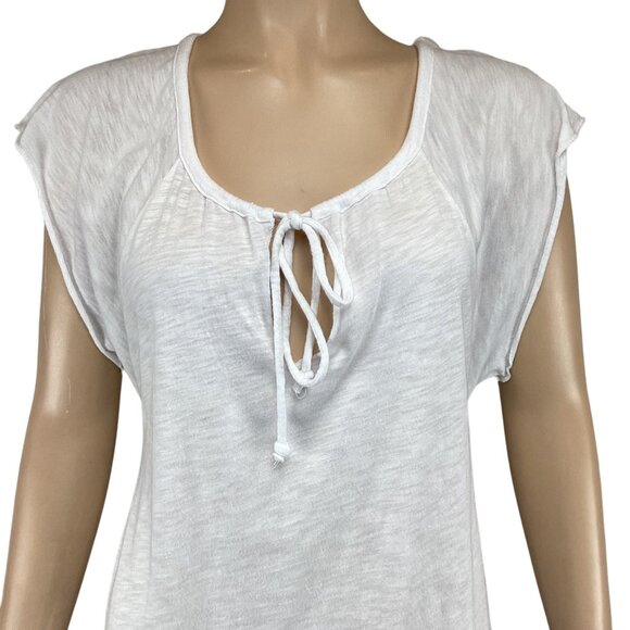 Chaser Womens White Lace-Up‎ Top Casual Size Small - Picture 6 of 7